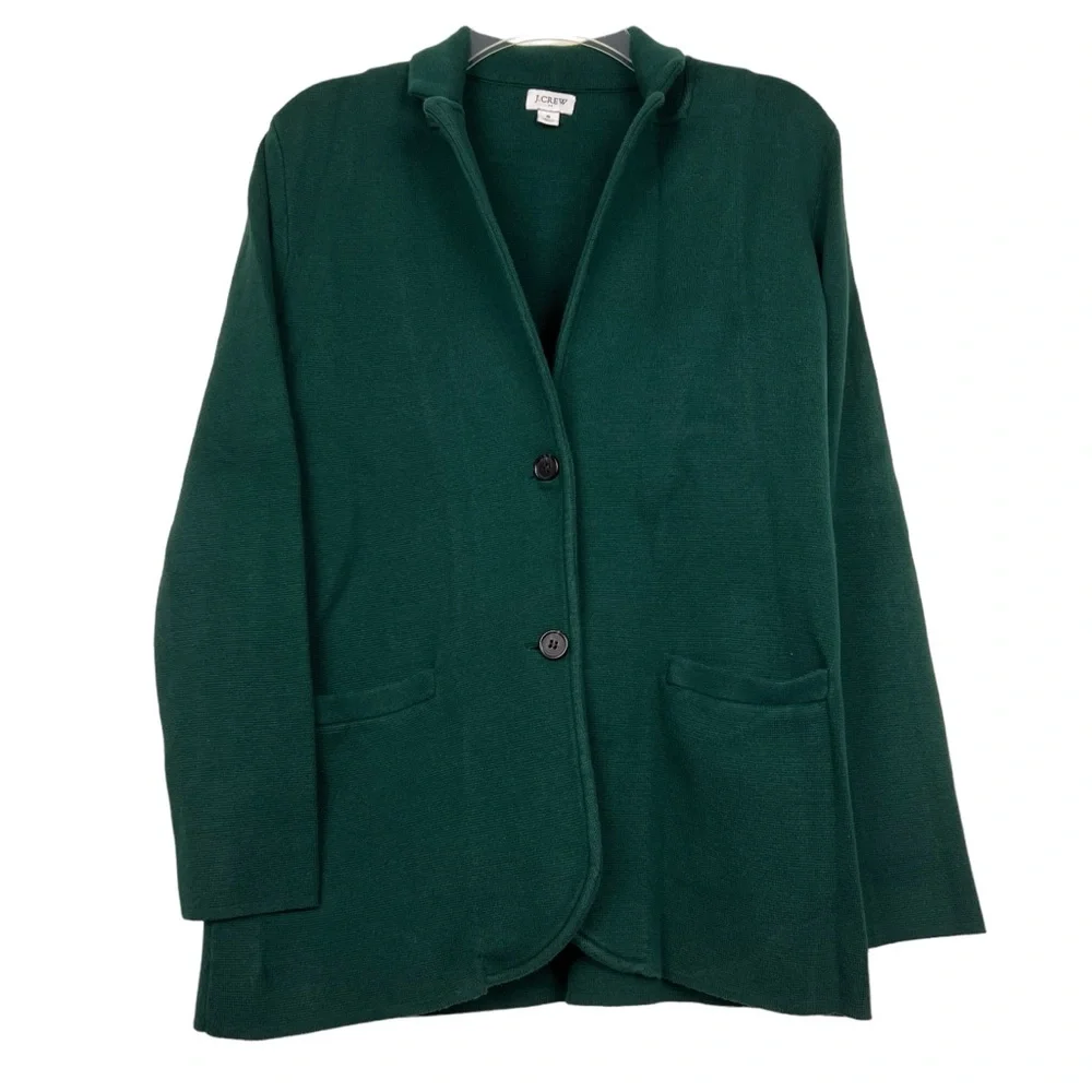 J. Crew Dark Green Open-Front Blazer
